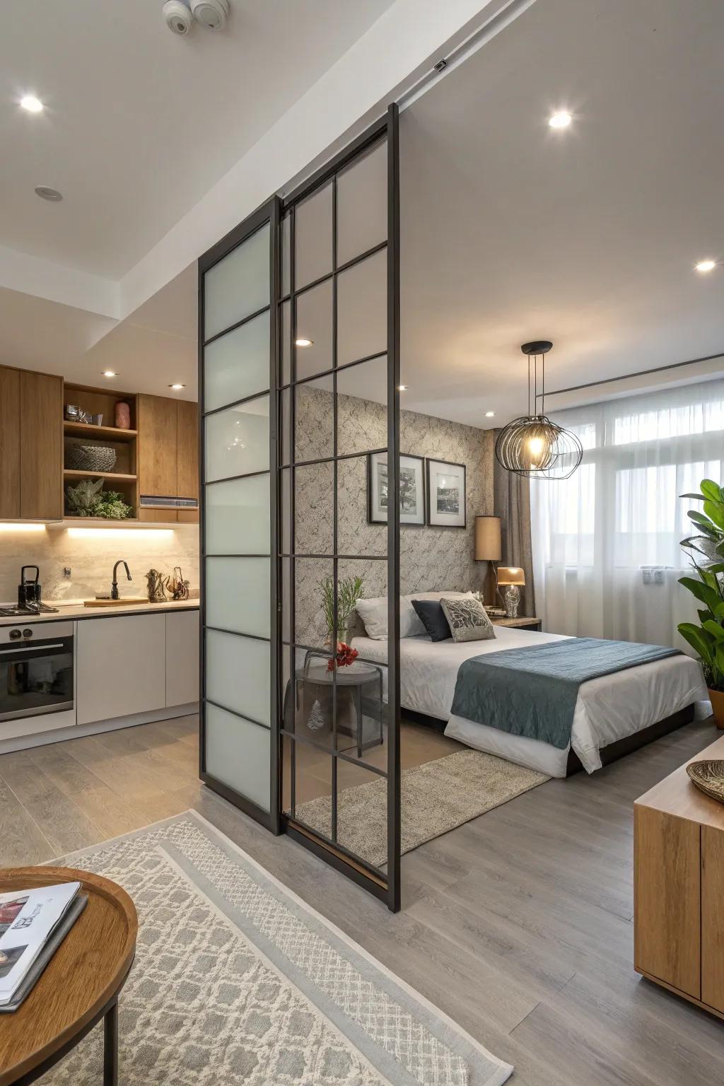 Hanging dividers offer a smooth and versatile option.