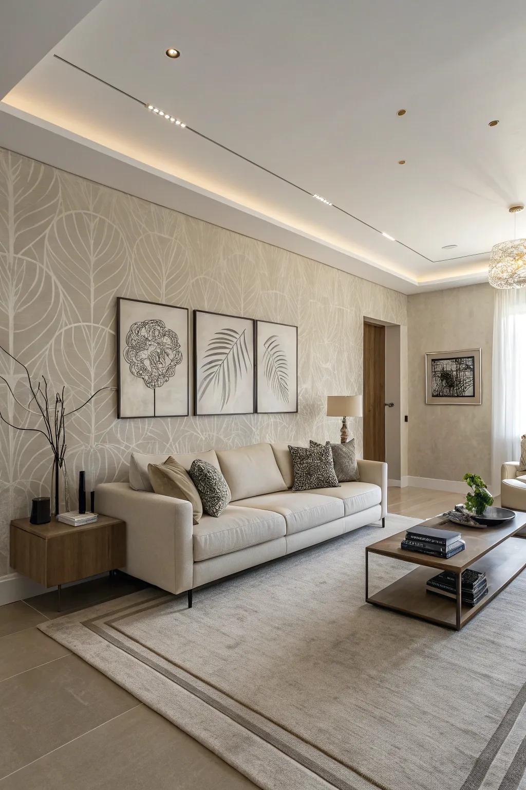 Keep it simple using minimalist wall covering.