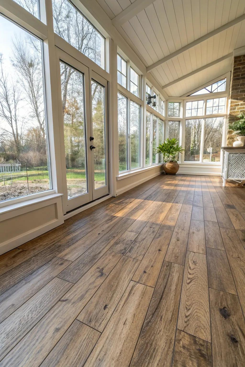 Flooring options add style and durability.