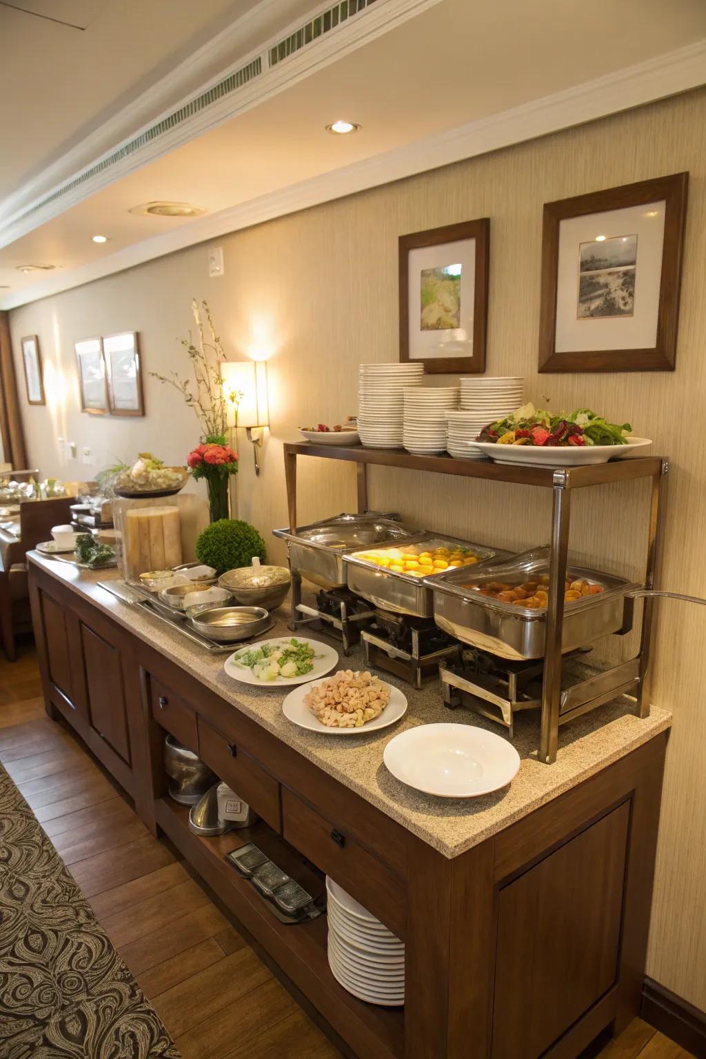 Smart space management enhances your buffet's functionality.