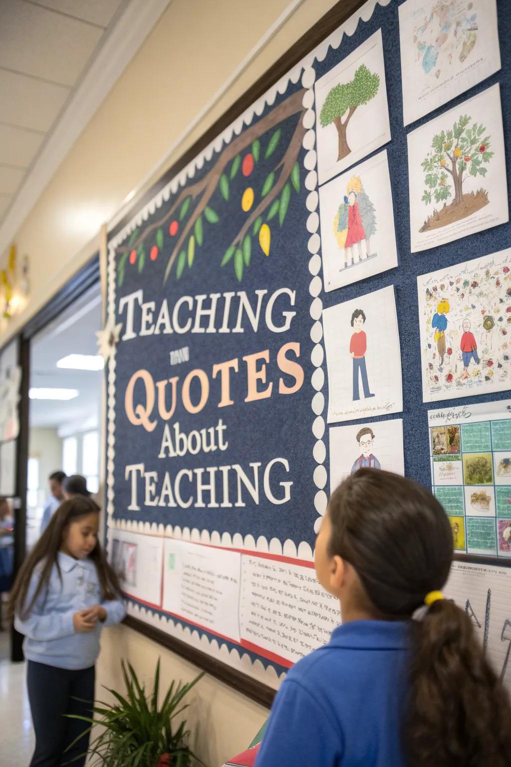 A display of inspirational quotes honoring the wisdom of teachers.