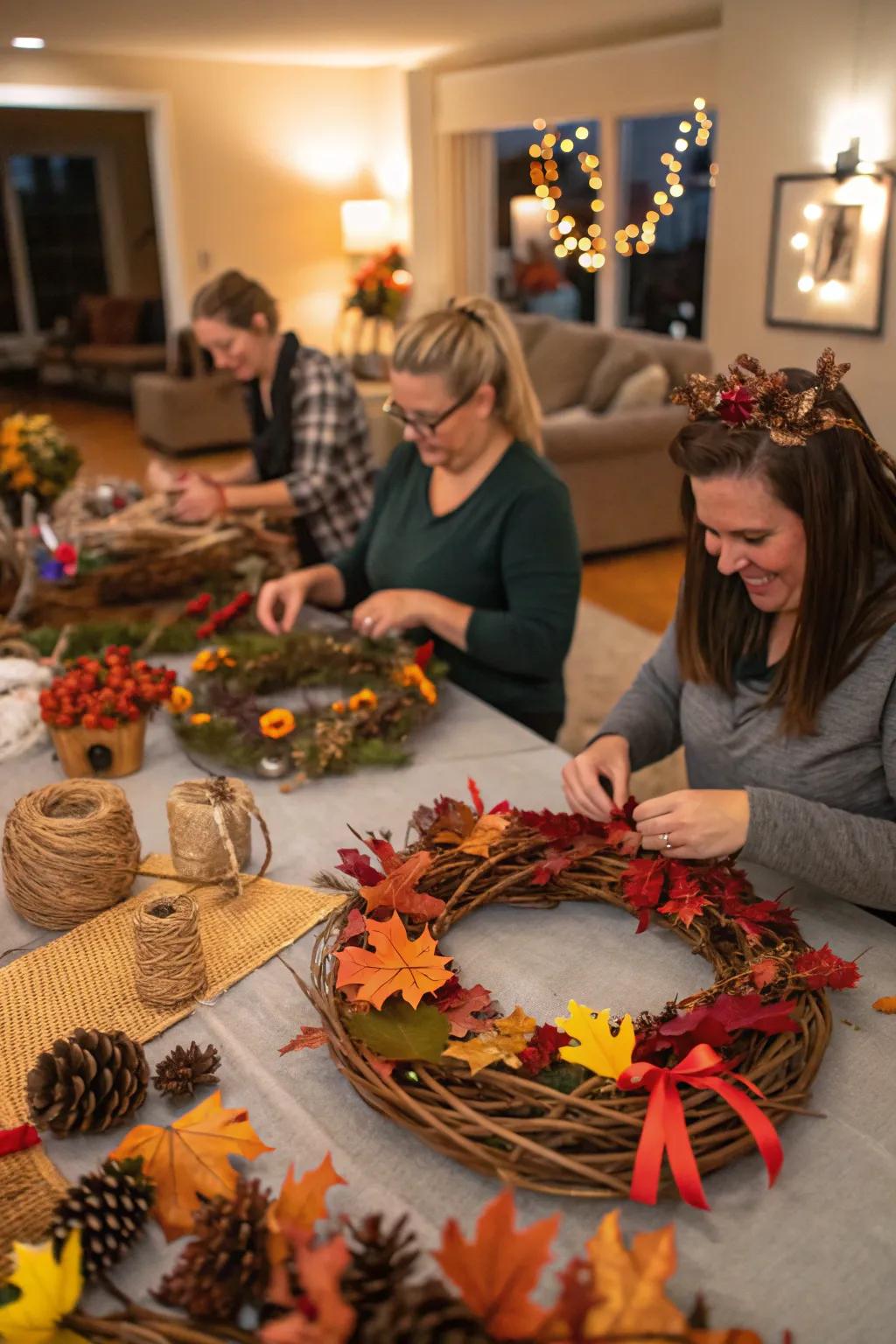 Creating personalized decorations adds charm to the Thanksgiving decorations.