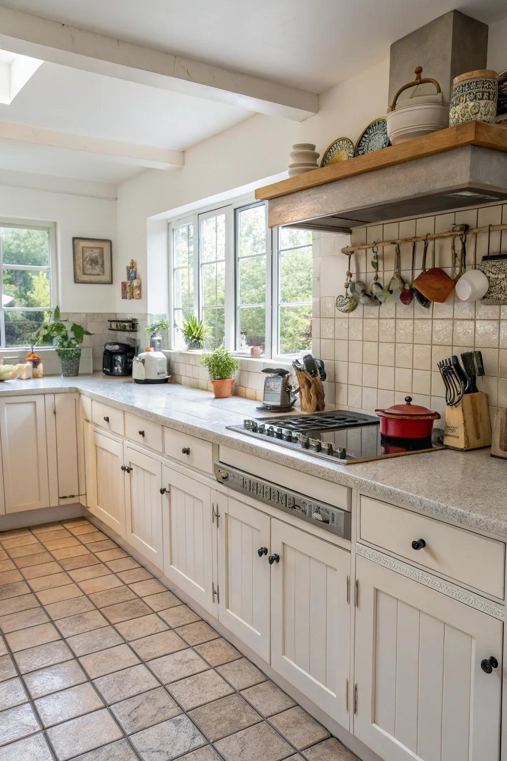 Broad squares give a sleek, seamless appearance.