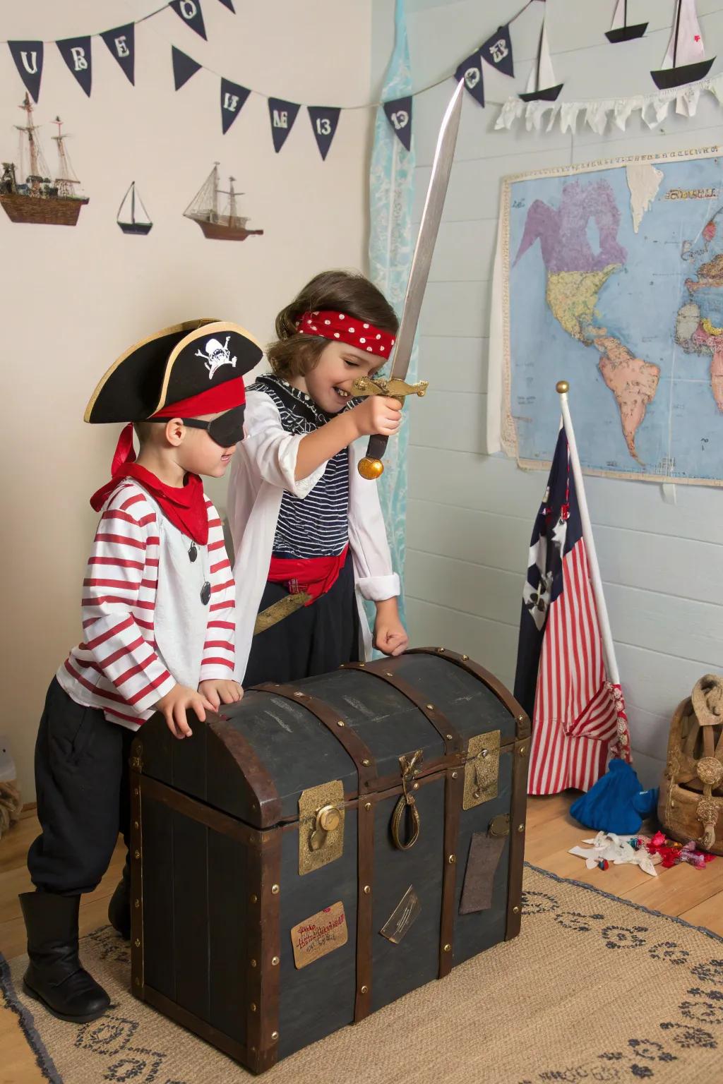 Set to sail: twins as pirates.