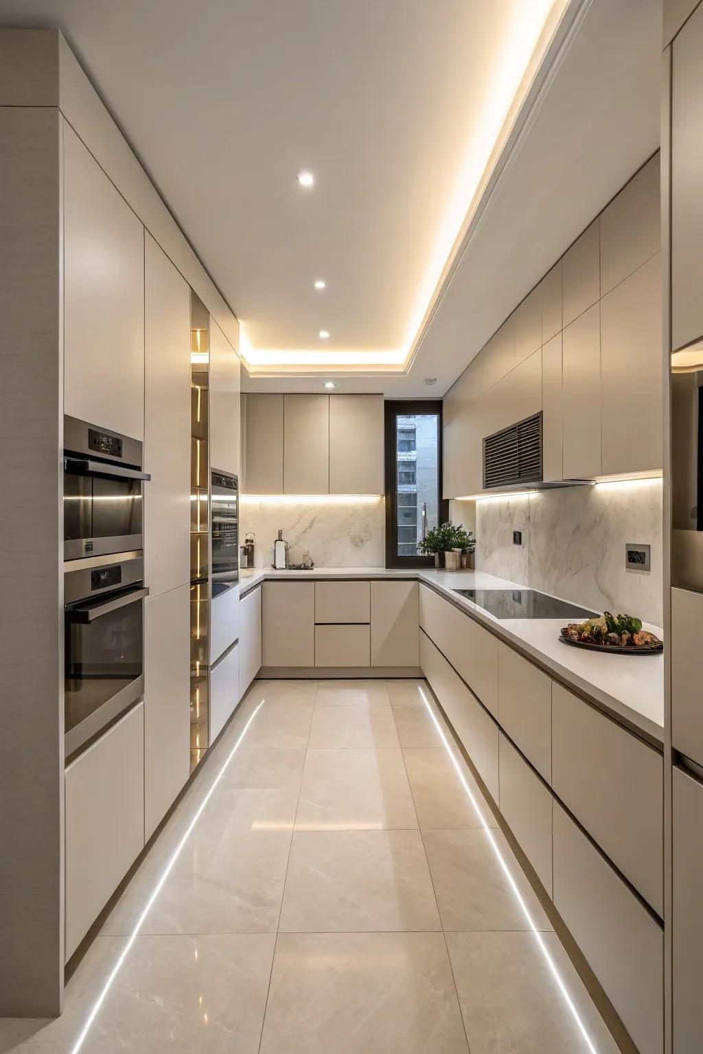 Camouflaged appliances keep your kitchen looking clean and organized.