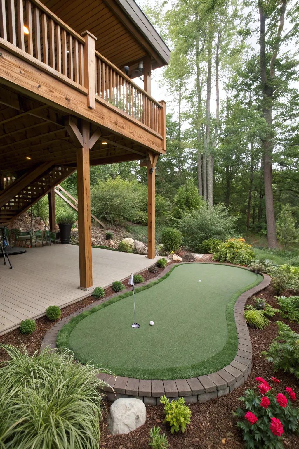 Combine fun and leisure with a putting green.