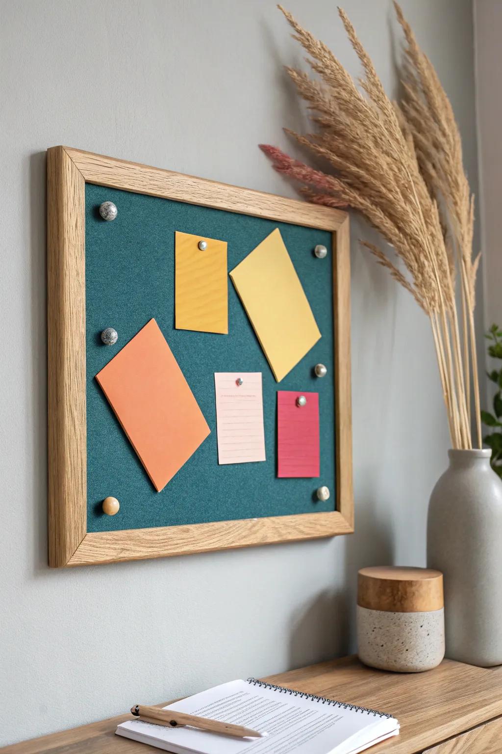 Enhance your workspace with a pop of color and simplicity. Appreciate the charm of vibrant shades against a minimalist setting.