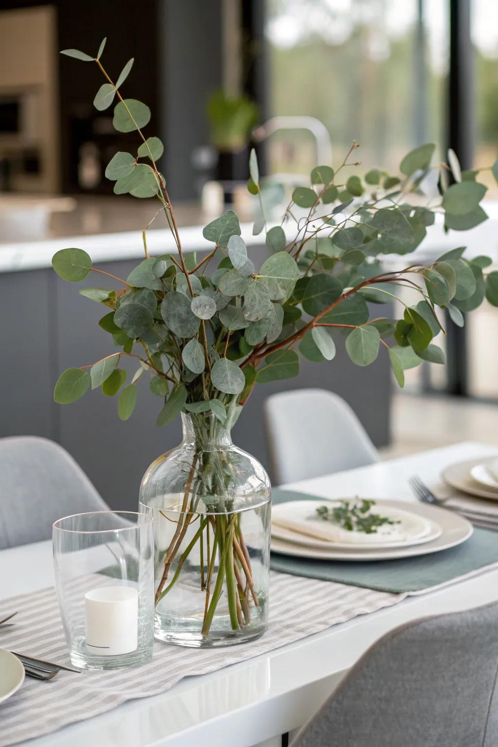 Fresh and modern with minimalist greenery.