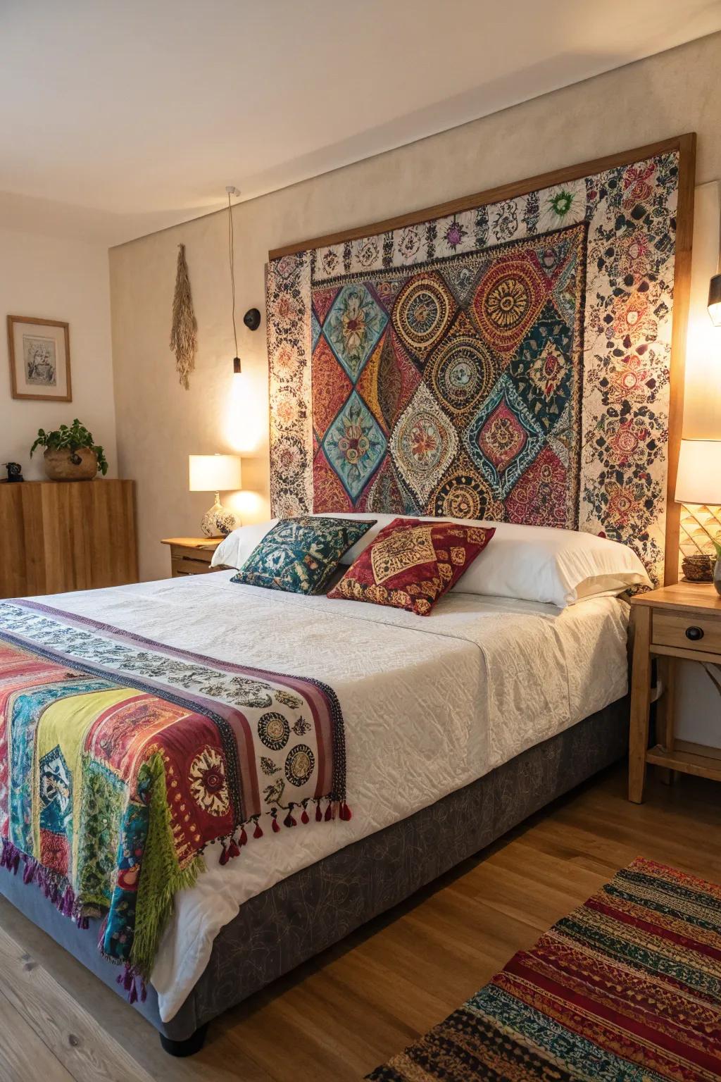 Textiles introduce a bohemian and eclectic touch to your decor.