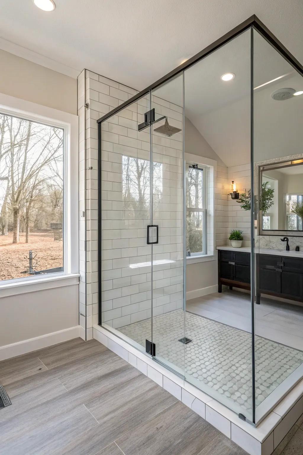 Doorless showers offer a fluid and open entry.