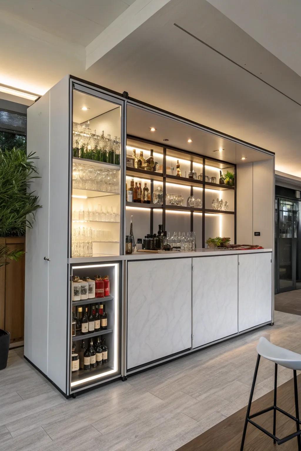 Pop-up bars deliver adaptableness and are ideally suited for taking full advantage of area.