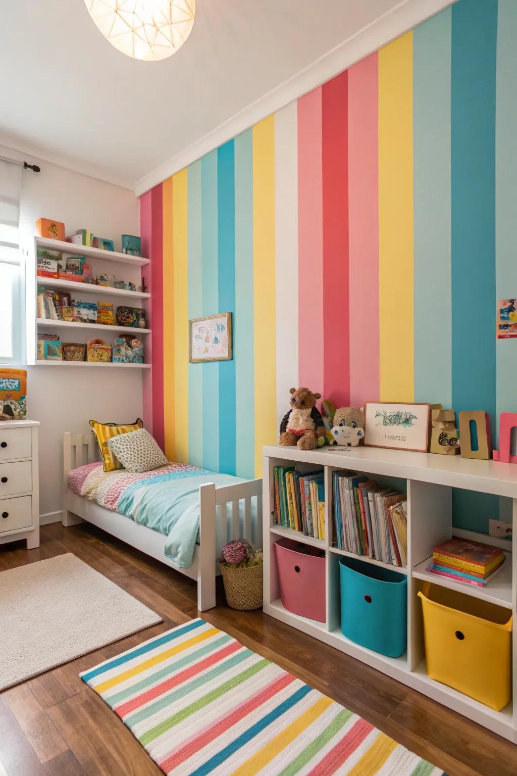 Stripes add a touch of fun and visual interest.
