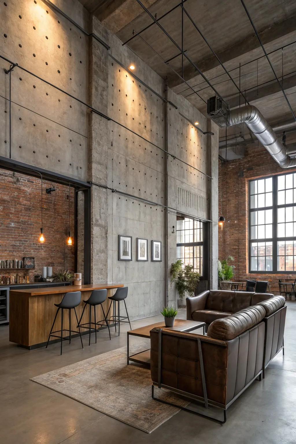 Urban chic via solid exterior-esque boards.