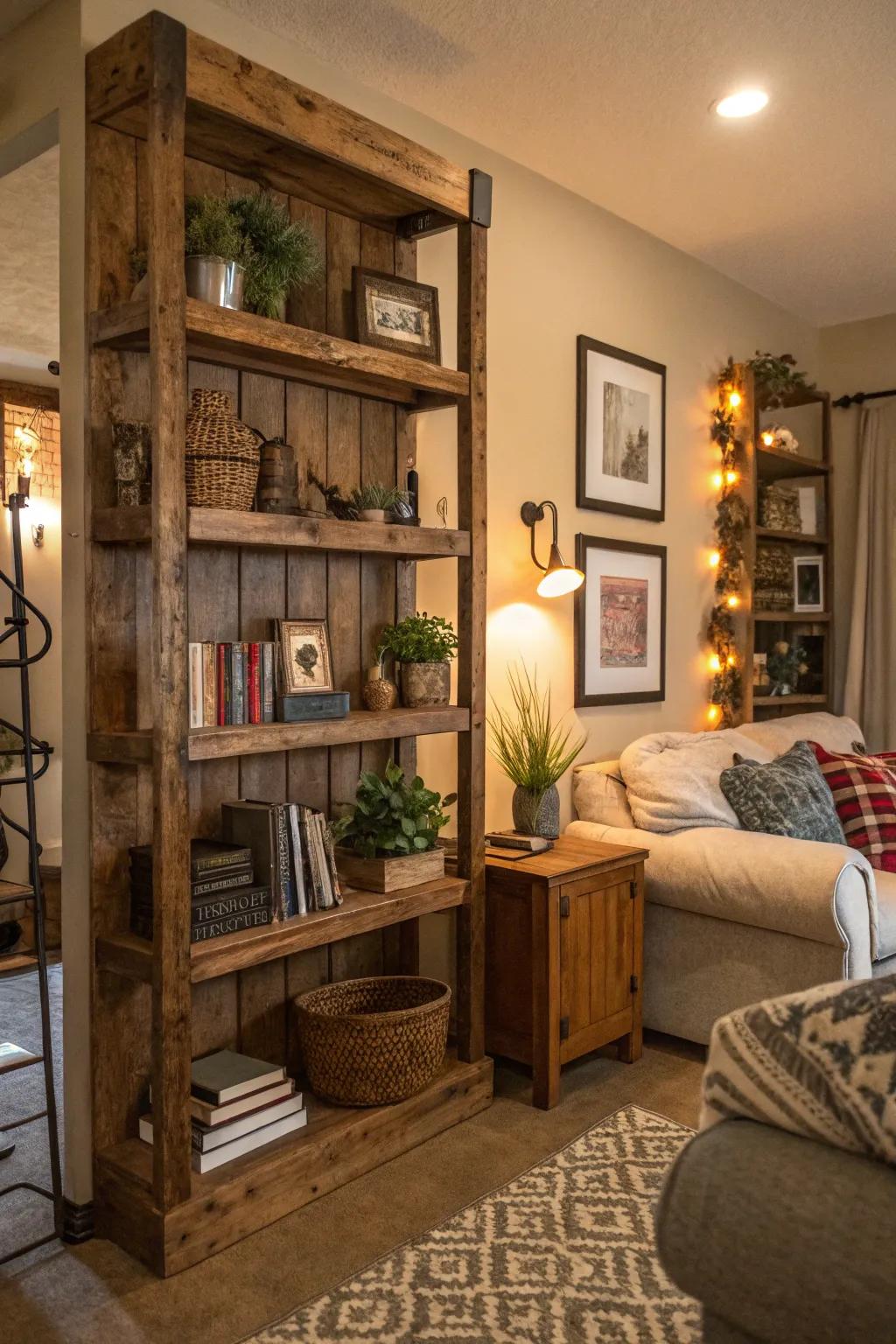 Warmth from rustic wood.