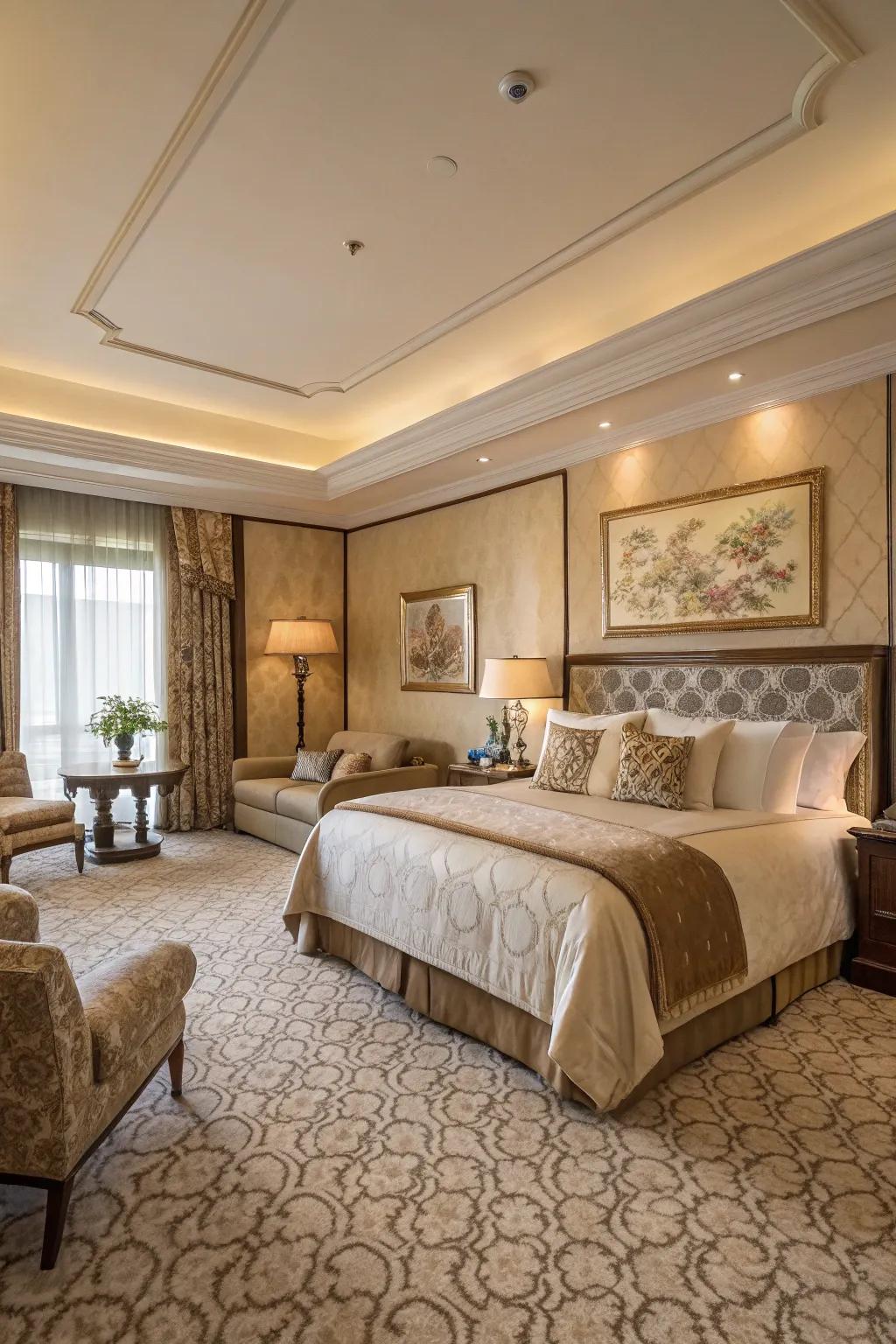 Velvet and silk carpets provide a luxurious element to any room.