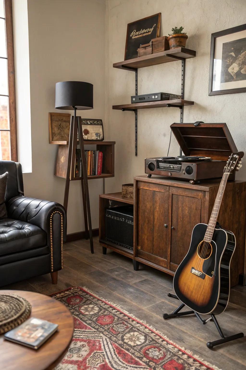 Musical touches inject a personal and artistic component into your area.