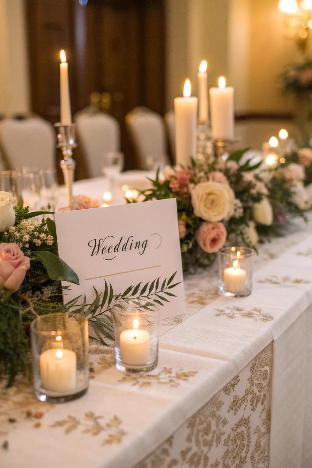 Script cards adding a sophisticated personal touch.