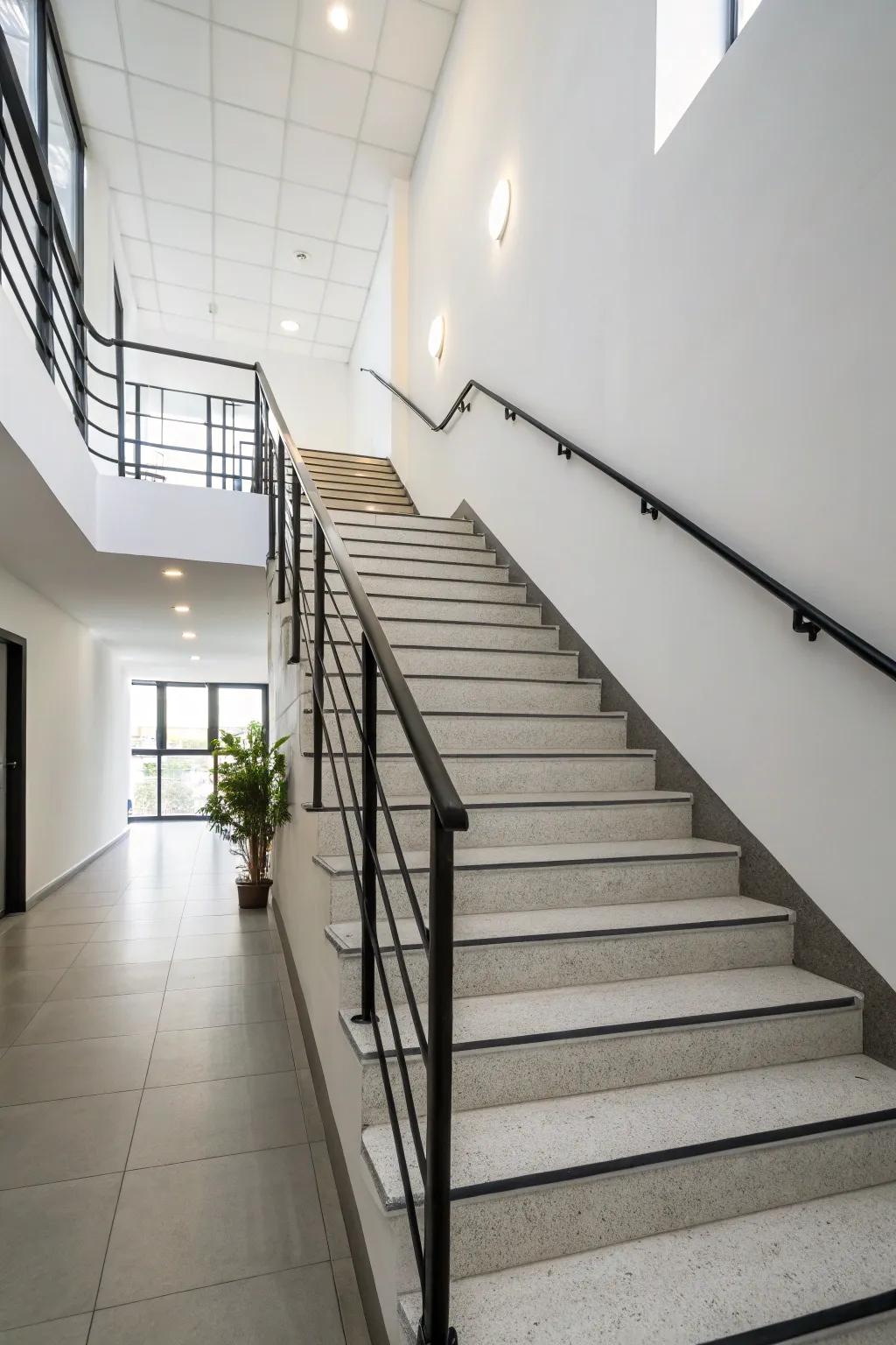 Minimalist elegance highlights the natural allure of this stairway.