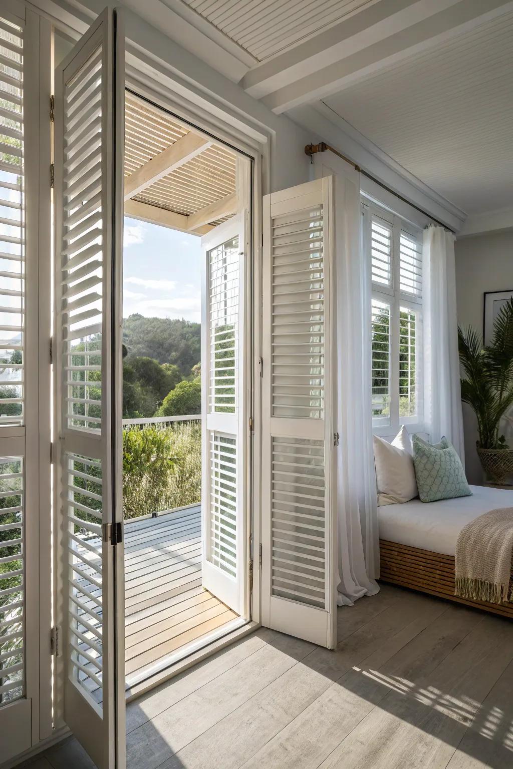 Slatted windows provide style and airflow.