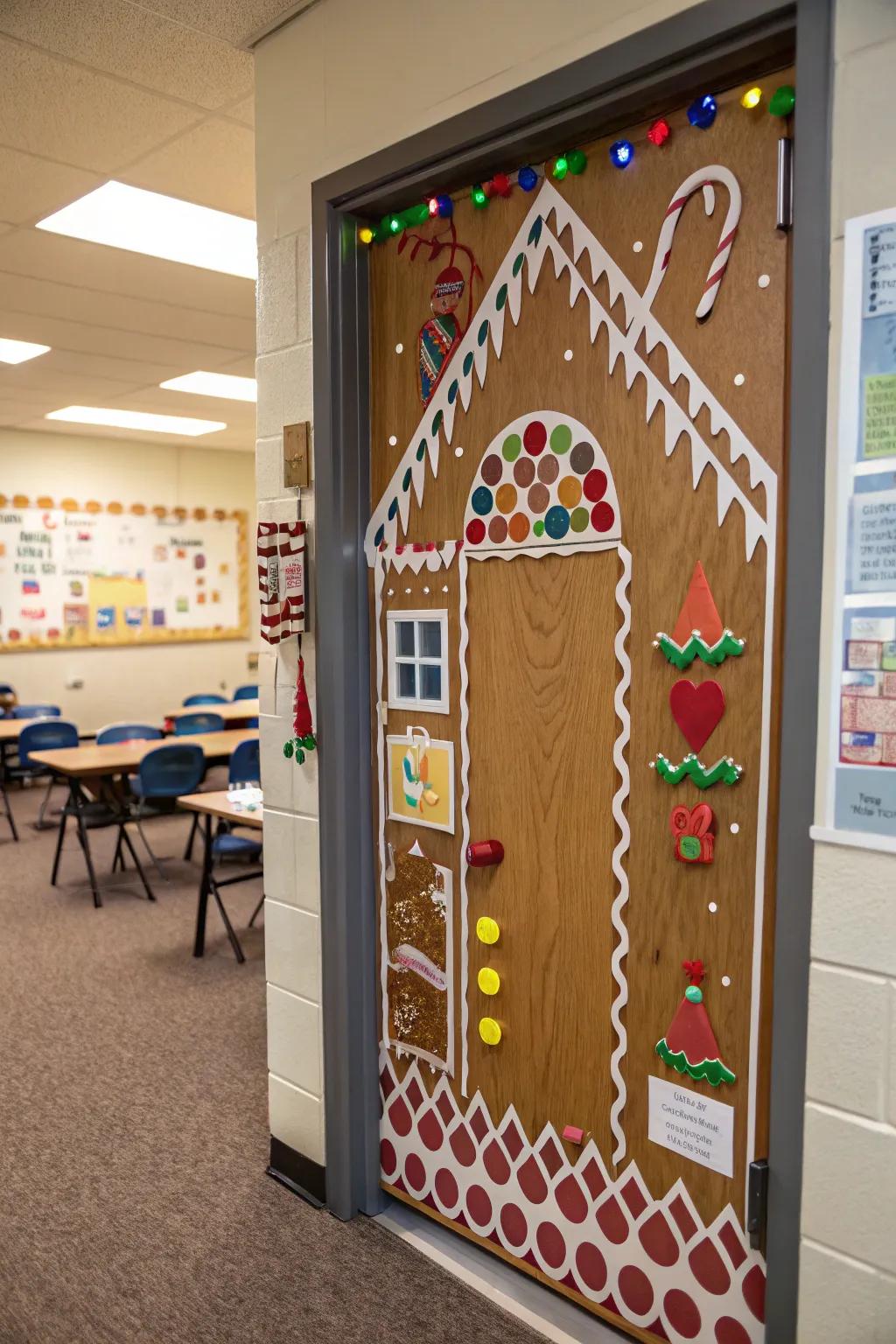 A pleasant and festive honeybread cottage door.