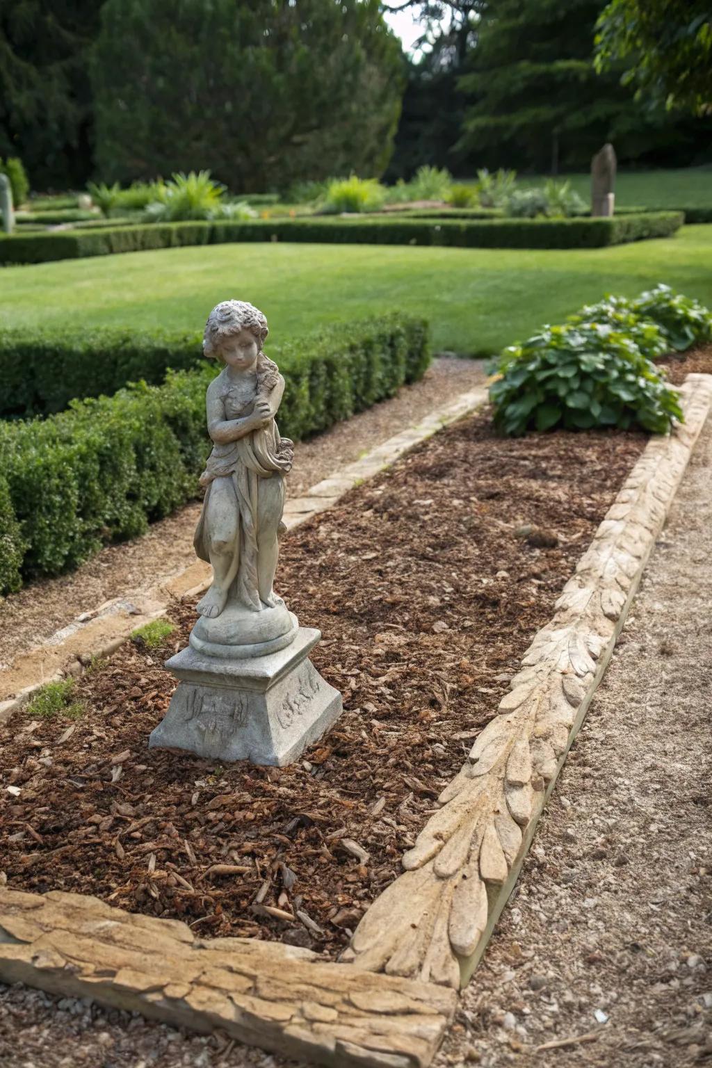Timber fragments function as a stunning base for accentuating garden attributes.