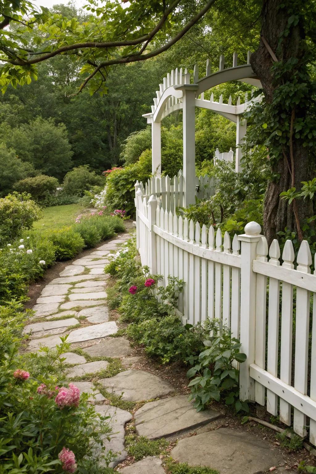 Curved rail fences bring a storybook charm to your outdoor areas.