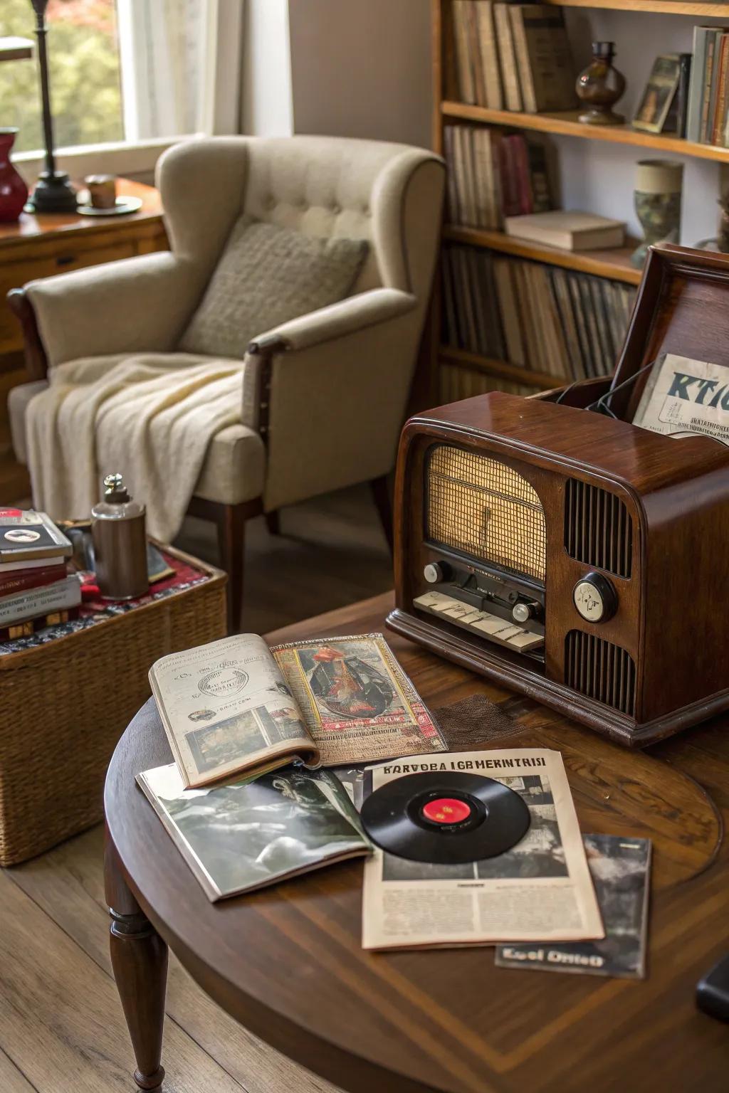 Tune into history by tuning into a 1940s radio station playing classic broadcasts.