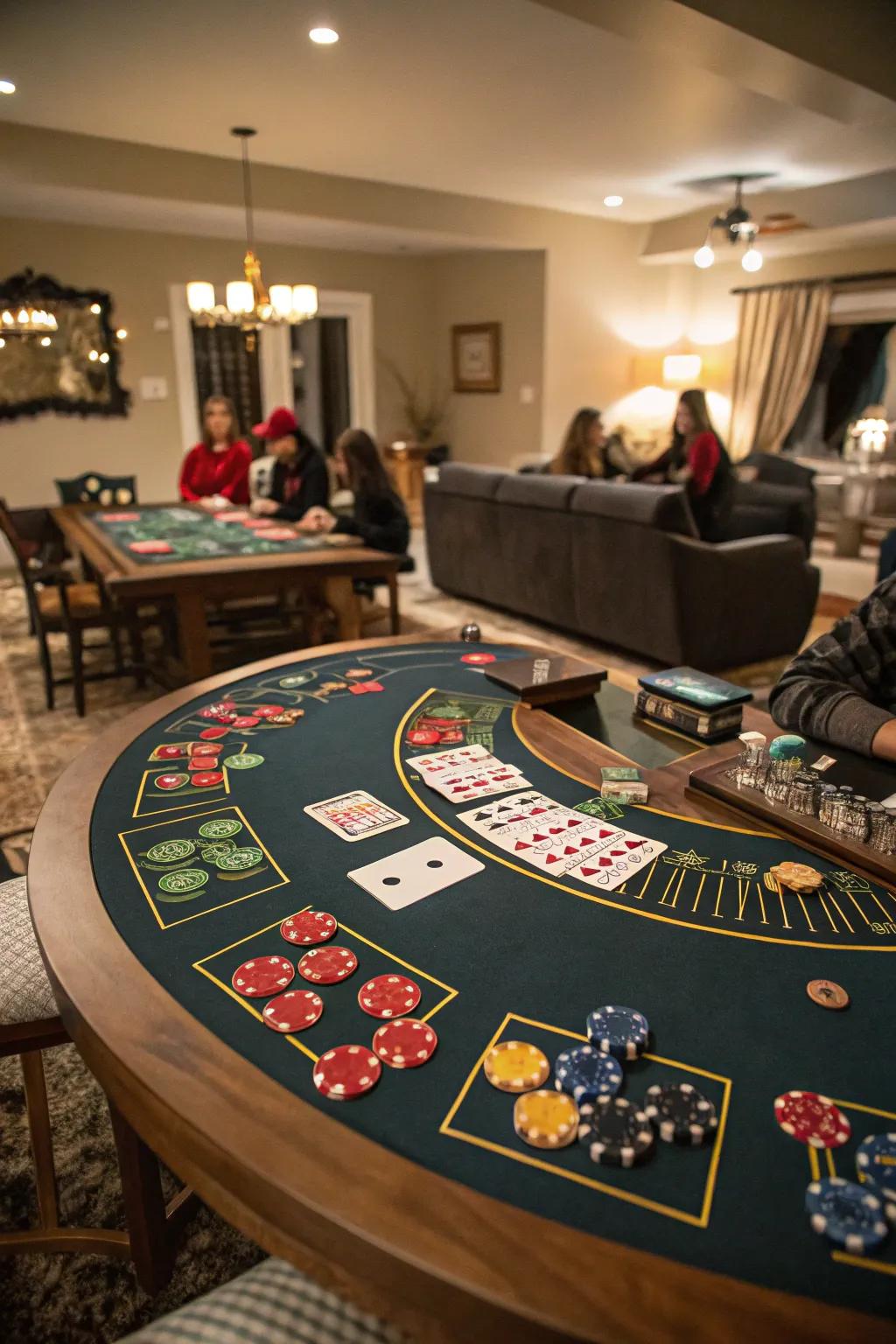 Bring the thrills of a casino to your residence with a fun game night.