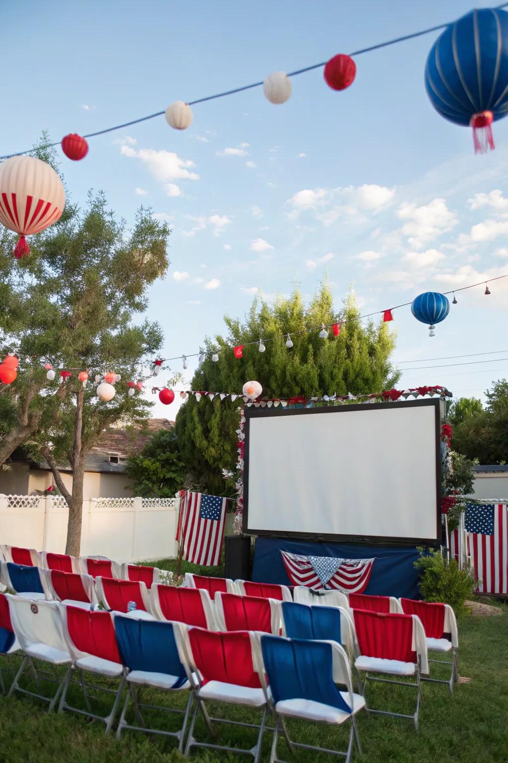 Appreciate a classic film beneath the stars through an outdoor cinema gathering.