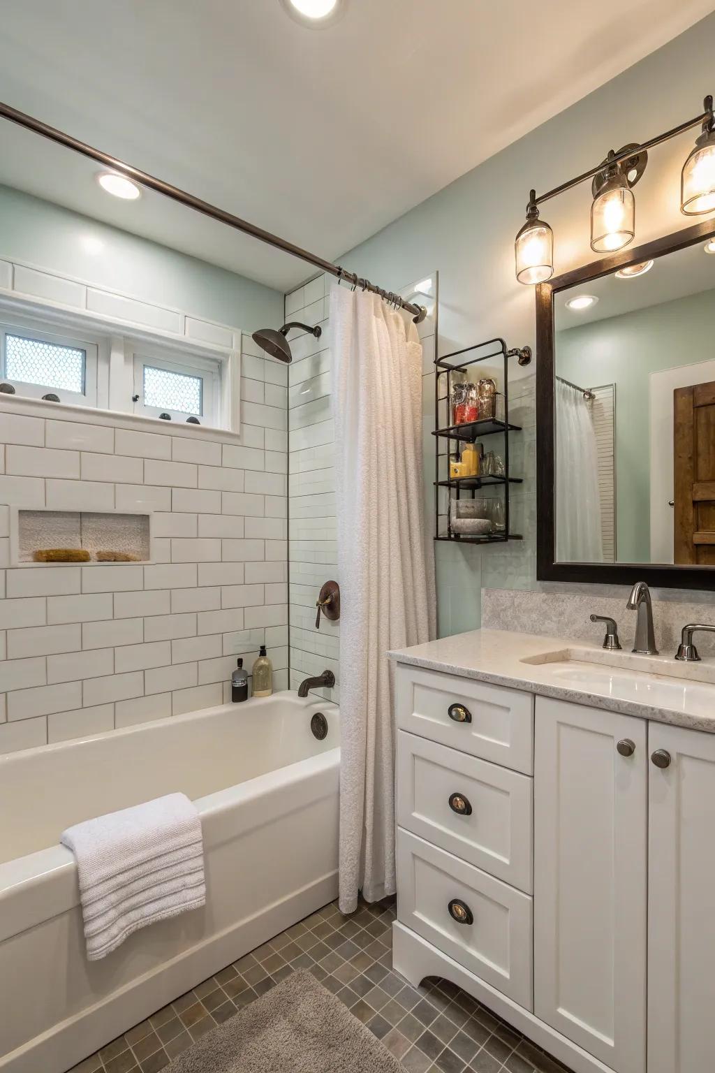 Multi-functional fixtures refine convenience devoid of sacrificing area.