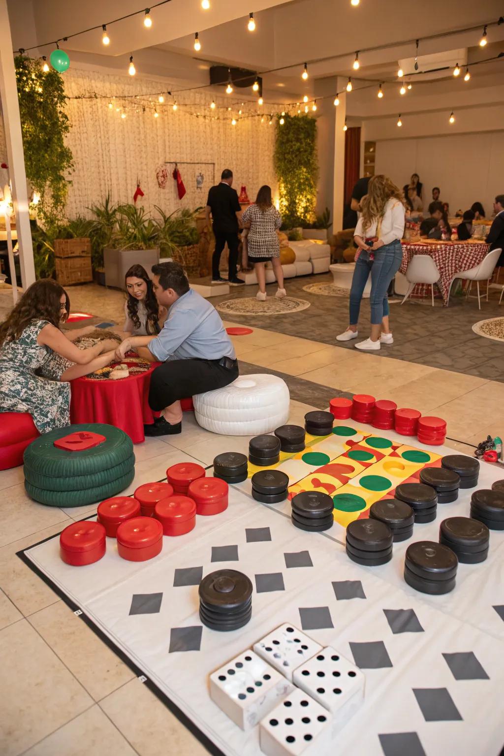 Giant board games provide fun interactions for your attendees.