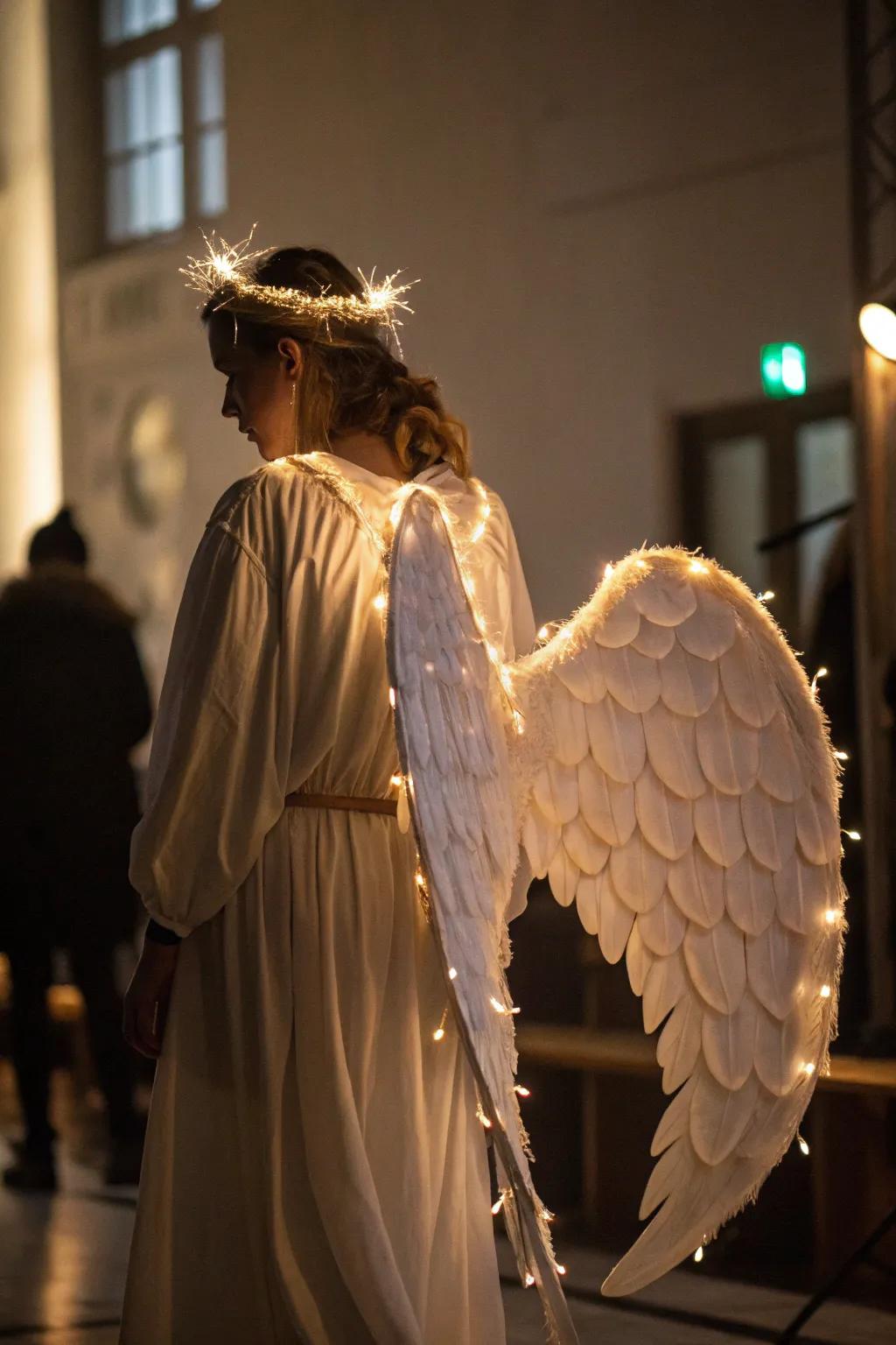 An angelic presence with a celestial element.