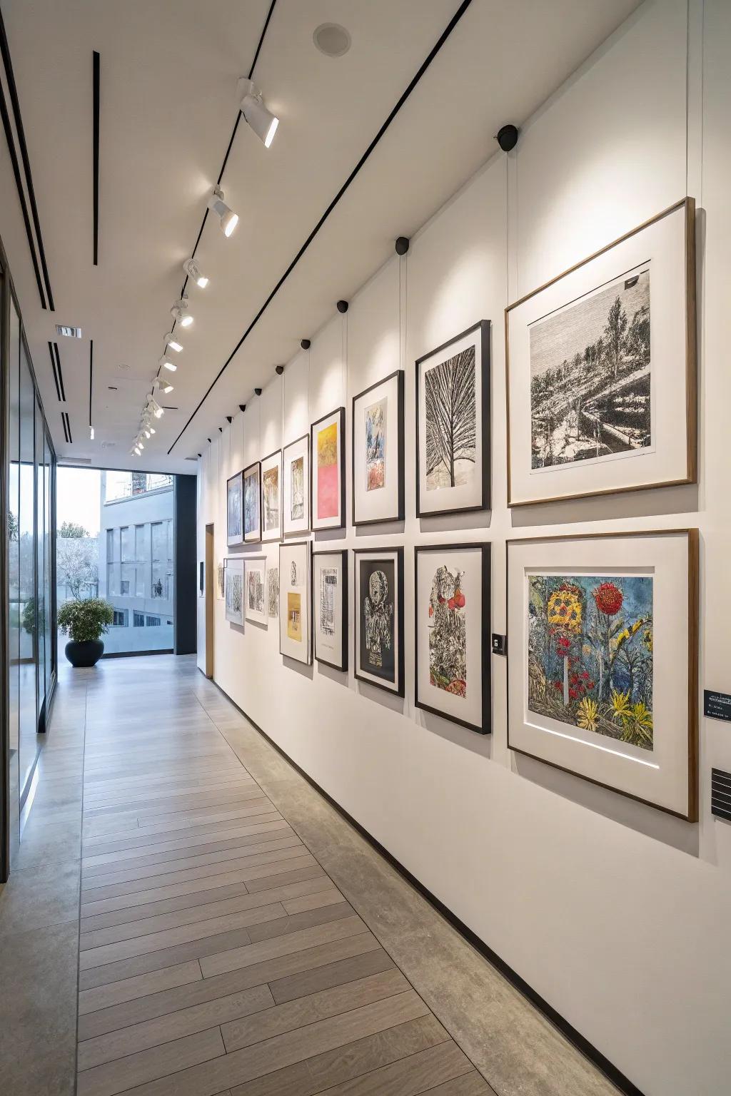 Art prints elegantly presented in floating frames.