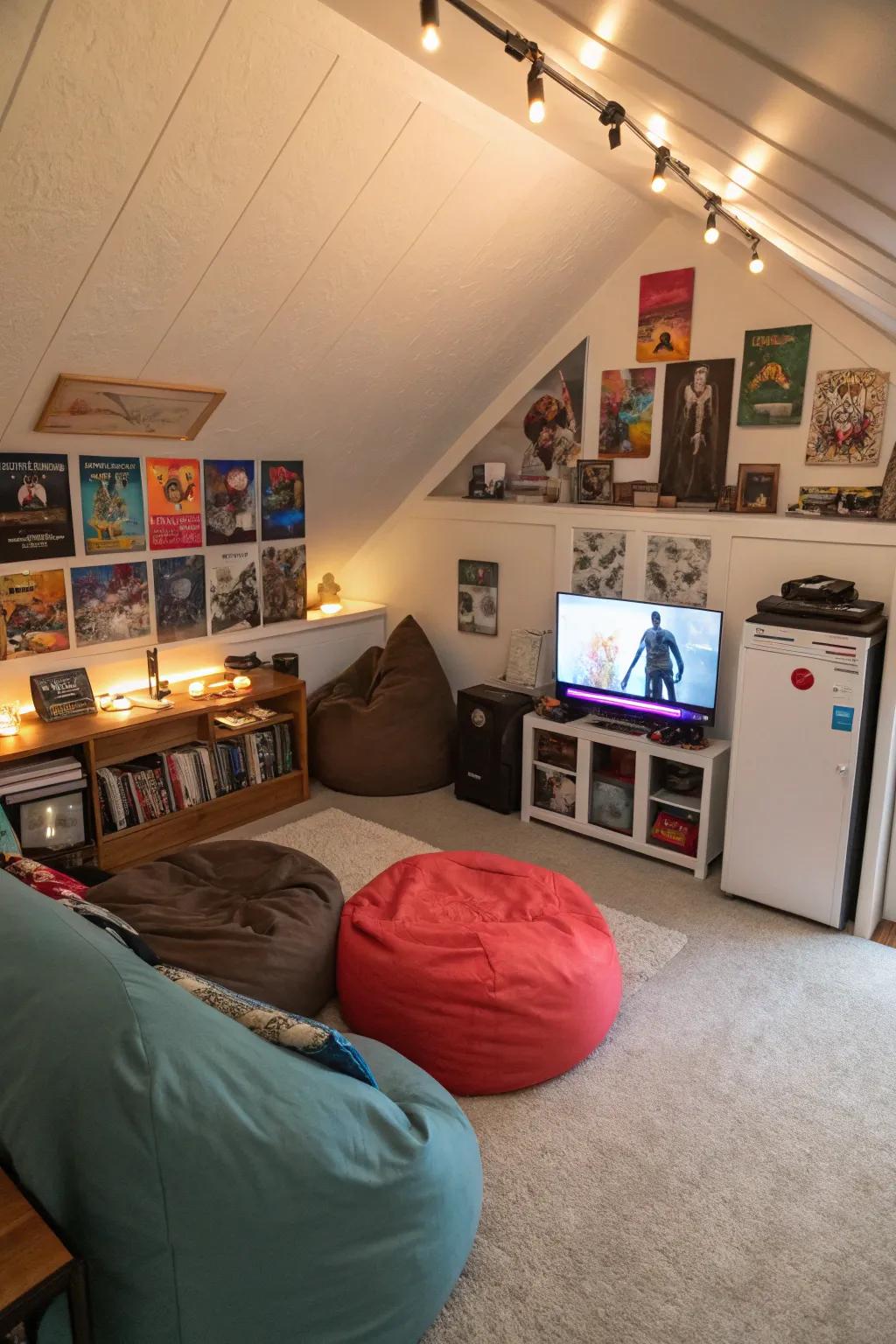 A trendy and relaxed hangout area for teens.