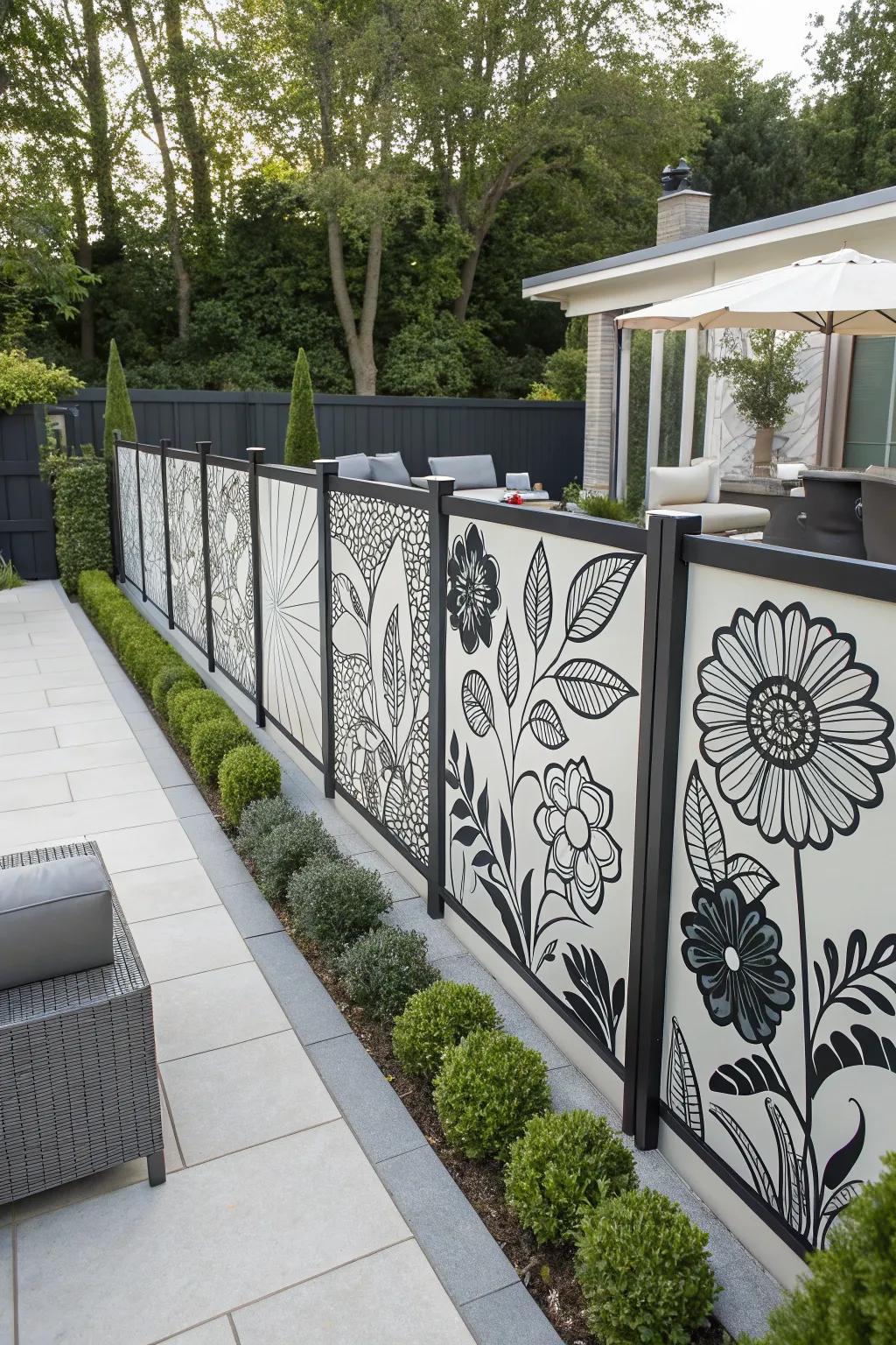 Monochrome floral designs offer a modern, refined touch.