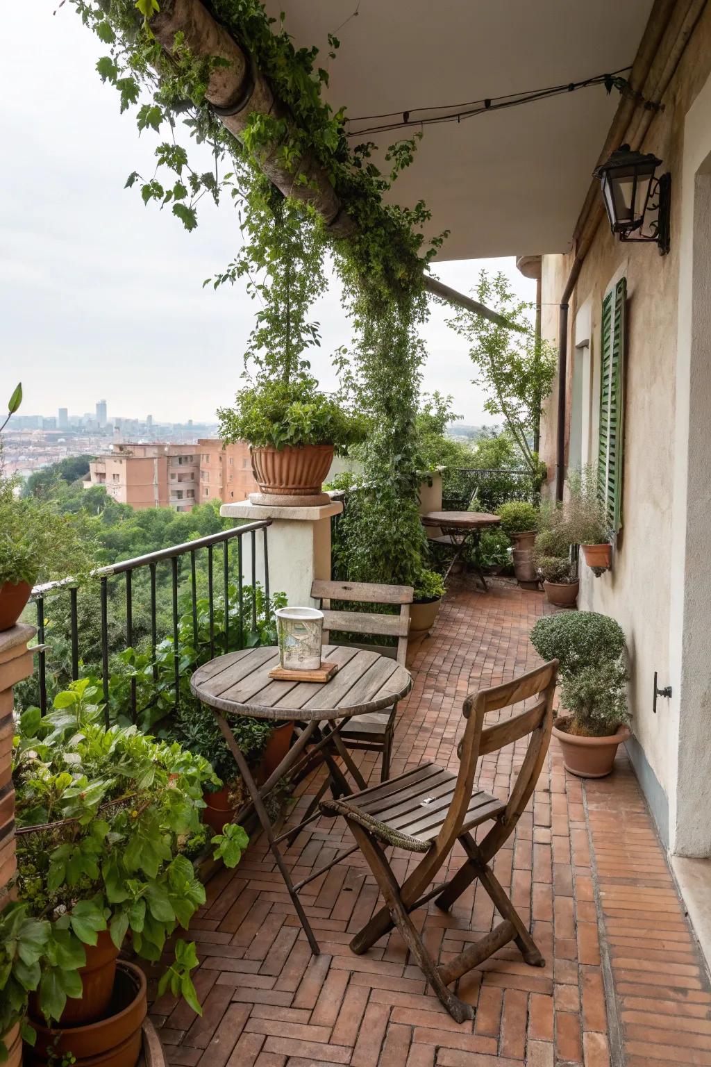 Brick pavers add a rustic charm, evoking the warmth of a classic garden path.