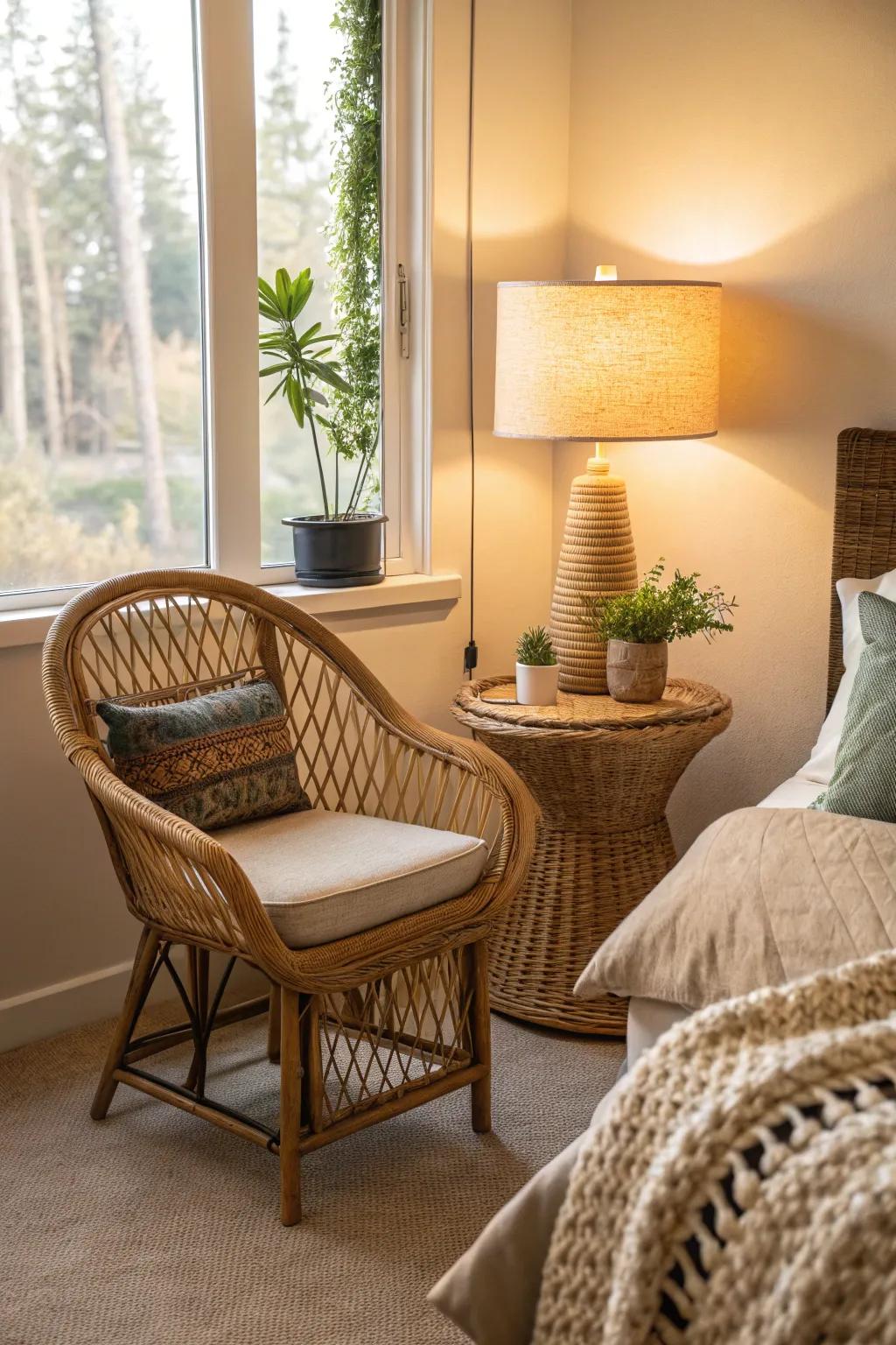 Wicker furniture adds casual elegance to your coastal retreat.