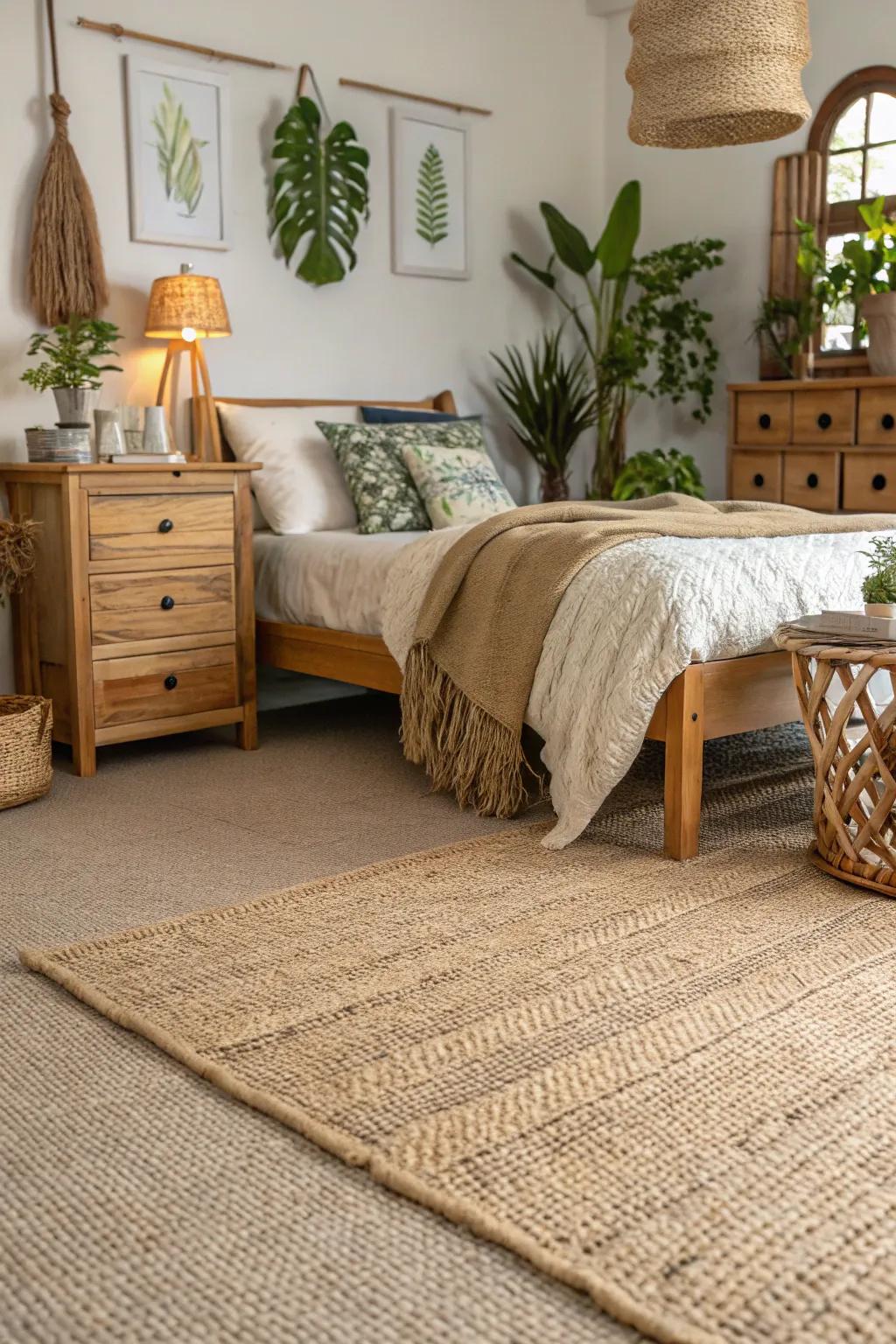 Natural materials create a sustainable and organic aesthetic.