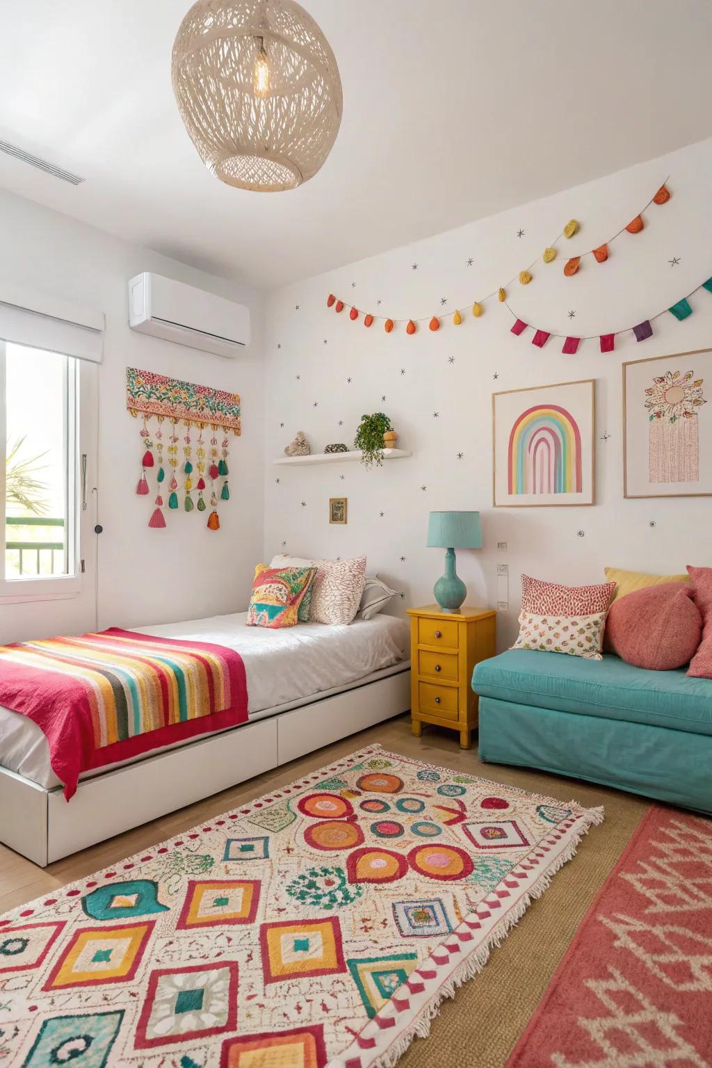 Radiant whites with undertones maintain your bedroom fresh and dynamic.