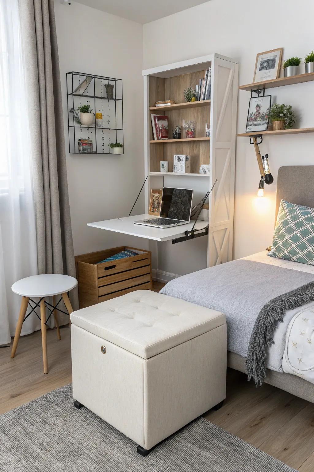 Multi-functional furniture effectively enhances both utility and available space.