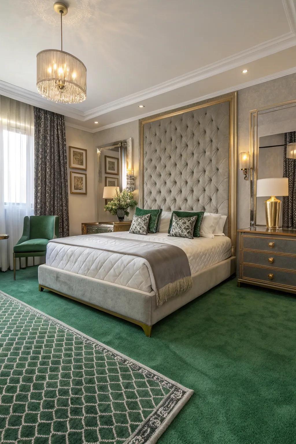 Metal details offer a touch of grace, enhancing the room's general aesthetic.