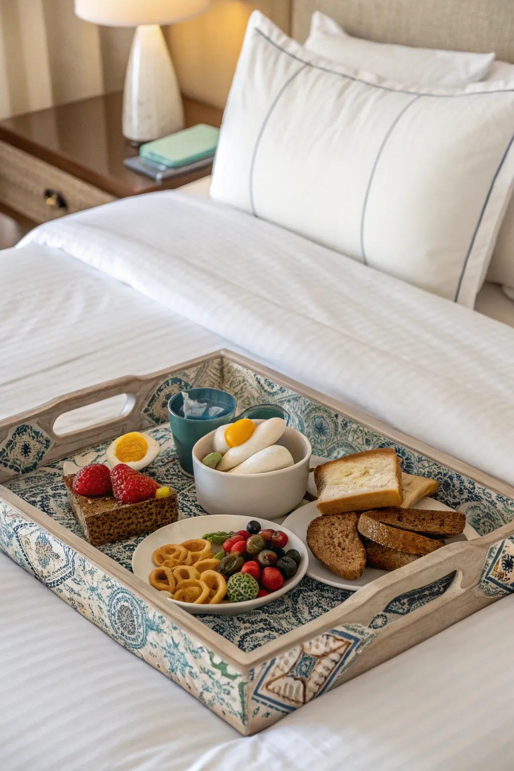 A distinctive serving surface introduces flair to every meal presentation.