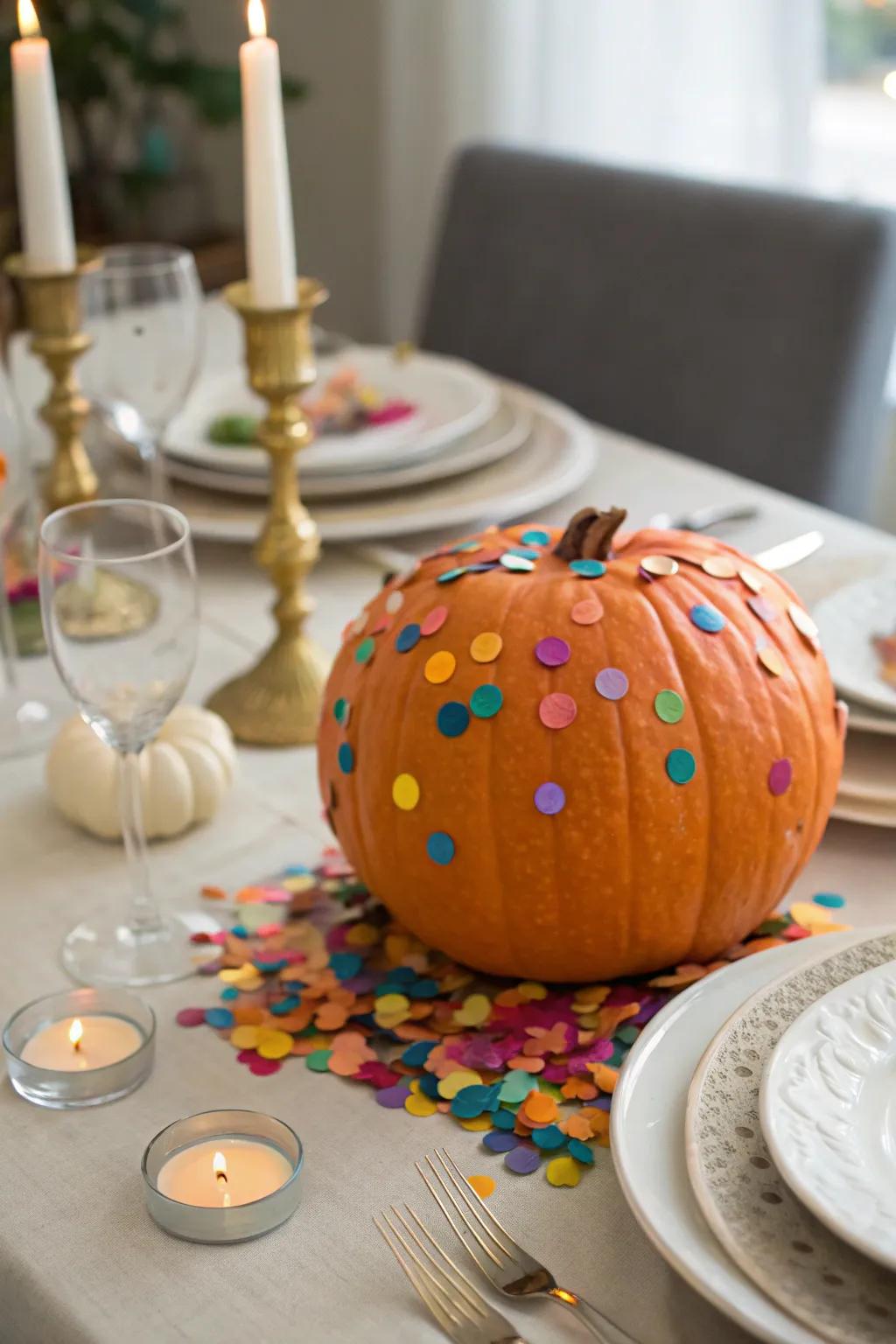 Rejoice using confetti-laden pumpkins.