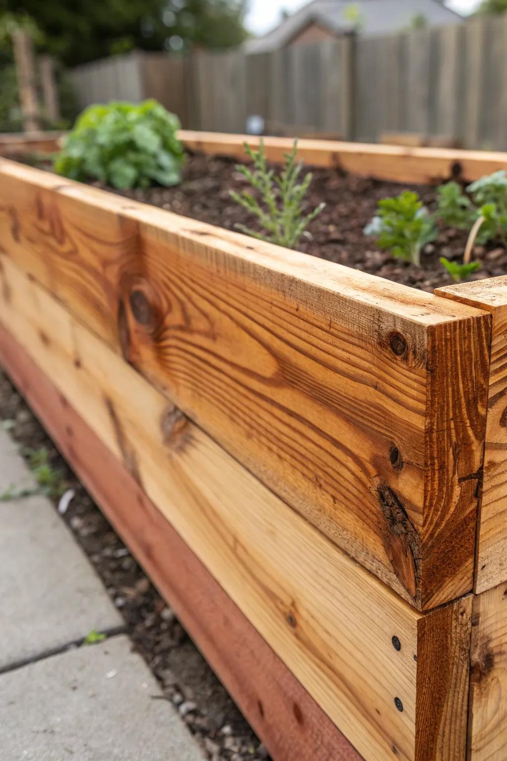 Heartwood offers extra strength and resistance for garden plots.