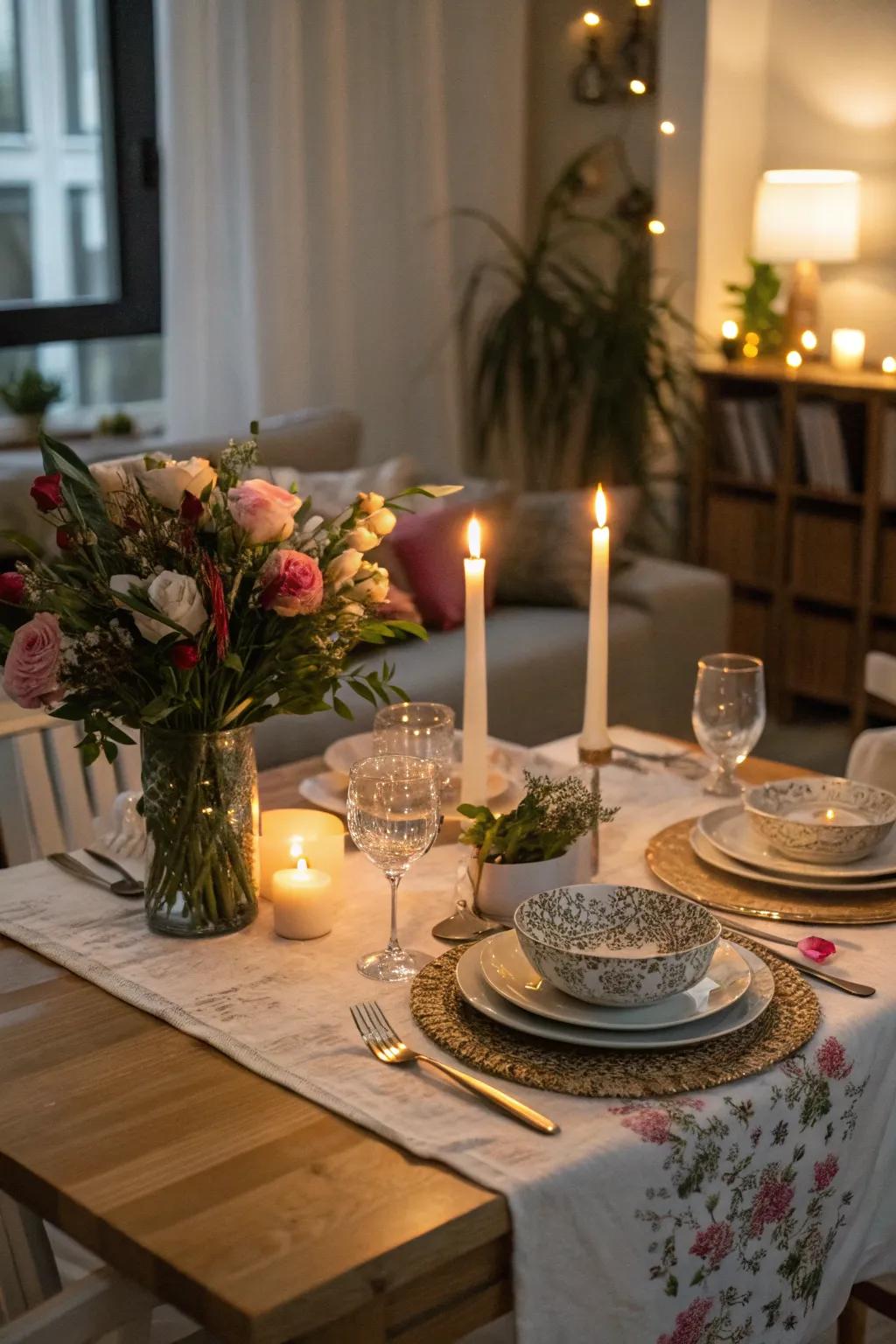 Craft an intimate date night at home for a personal touch.
