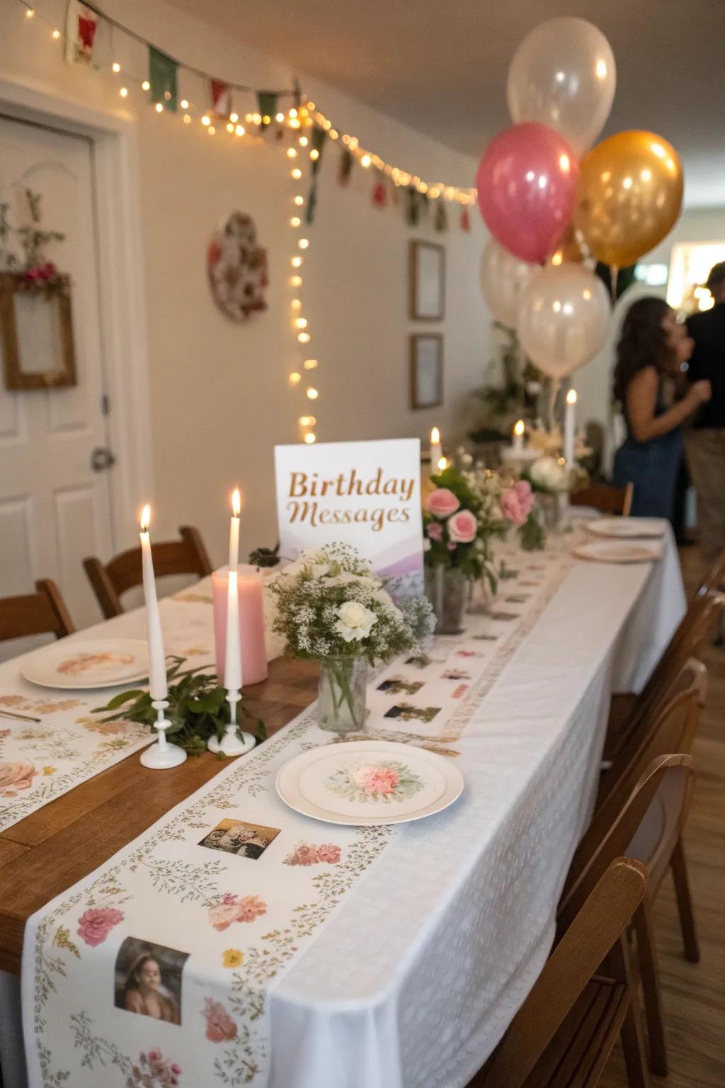 Personalized table runners introduce a unique and sophisticated element.