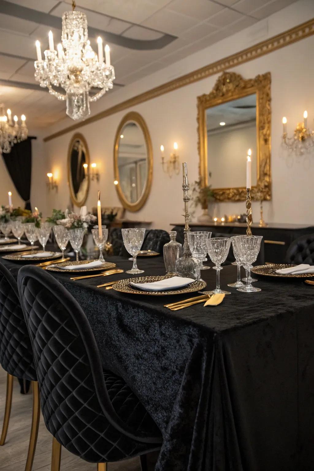 Retro Tinseltown glamour at the table.