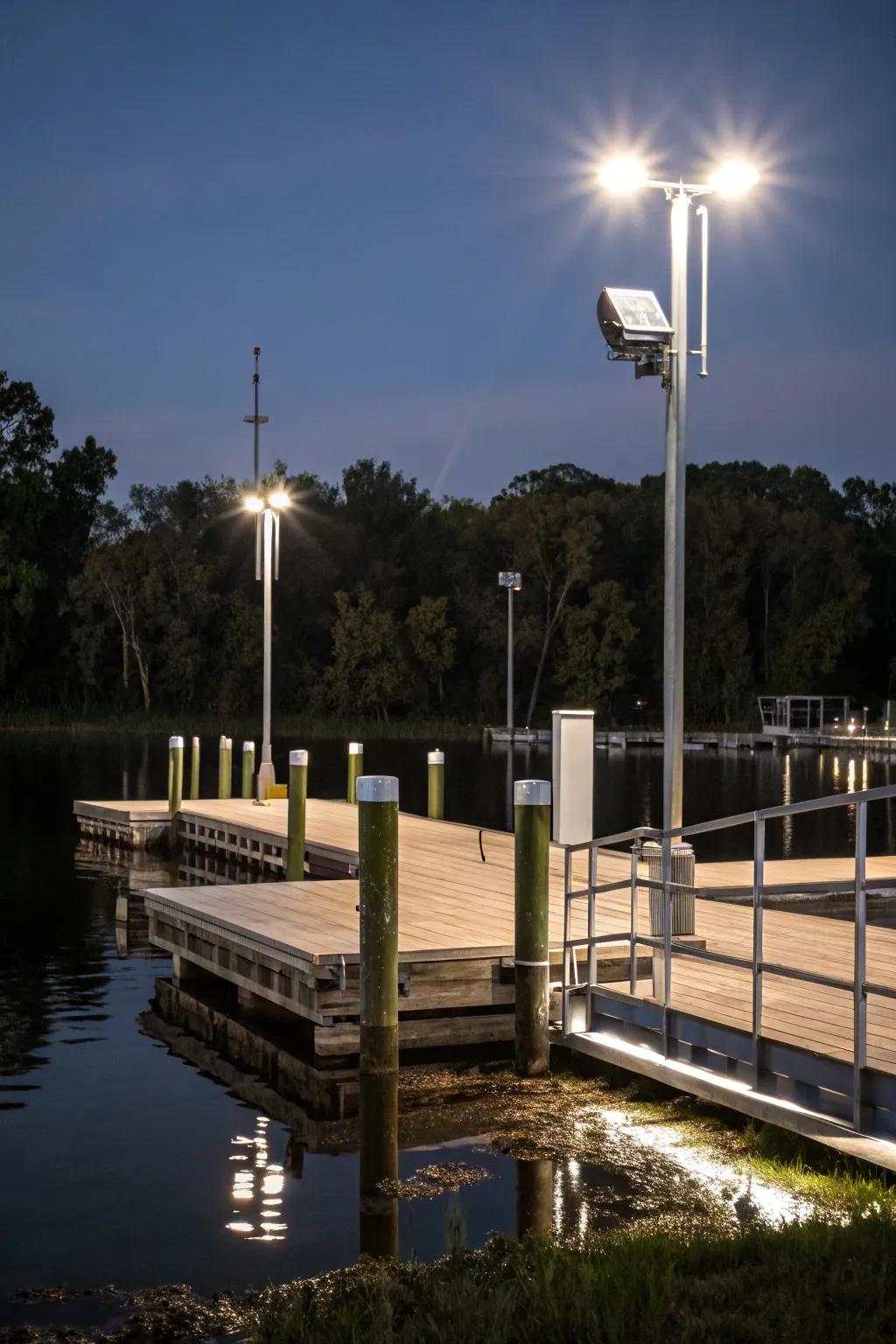 Motion-activated floodlights offer security and convenience.