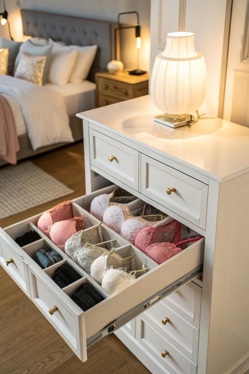 Add elegance with a dedicated lingerie chest.