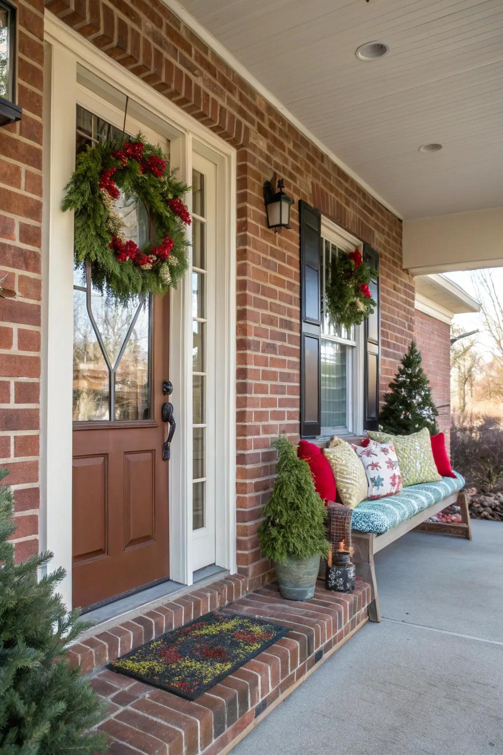 Festive seasonal decor keeps this porch lively and ever-changing.